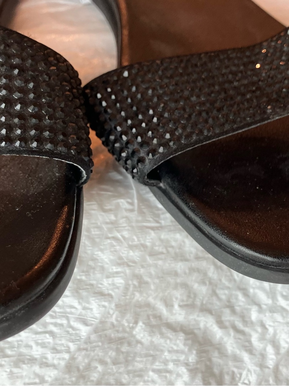 Michael Kors Black Crystal-Embellished Slide Sandals - Picture 5 of 5